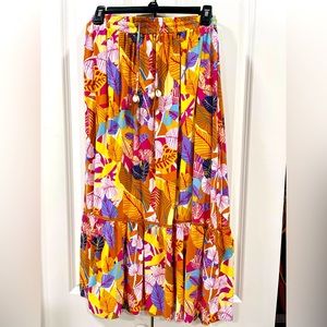 Colorful print maxi skirt